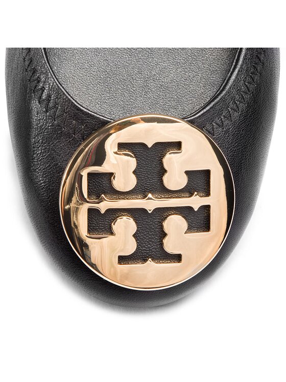 Tory Burch Tory Burch Baleriny Minnie Travel Ballet With Metal Logo 50393 Czarny