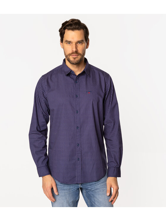 Lee Cooper Lee Cooper Koszula WAYNE 1124 Fioletowy Regular Fit