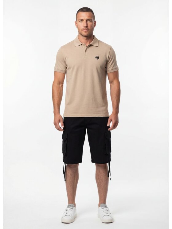 PITBULL PITBULL Polo SMALL LOGO Beżowy Regular Fit