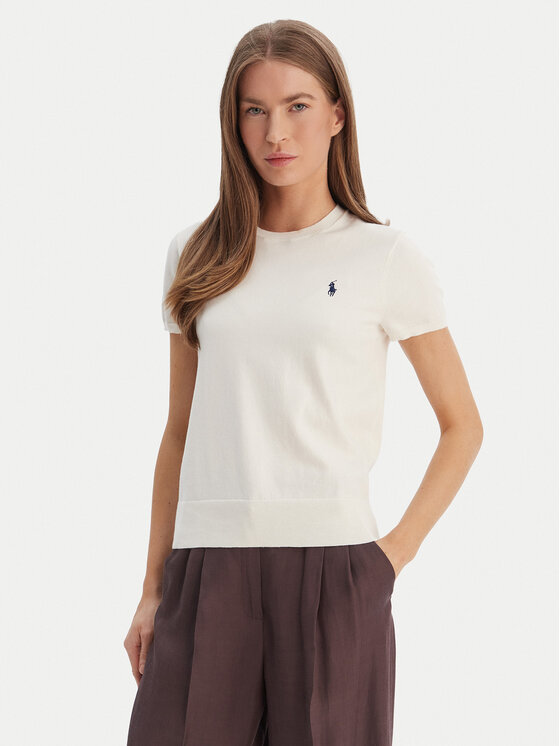 Polo Ralph Lauren Tricou 211971872003 Écru Slim Fit