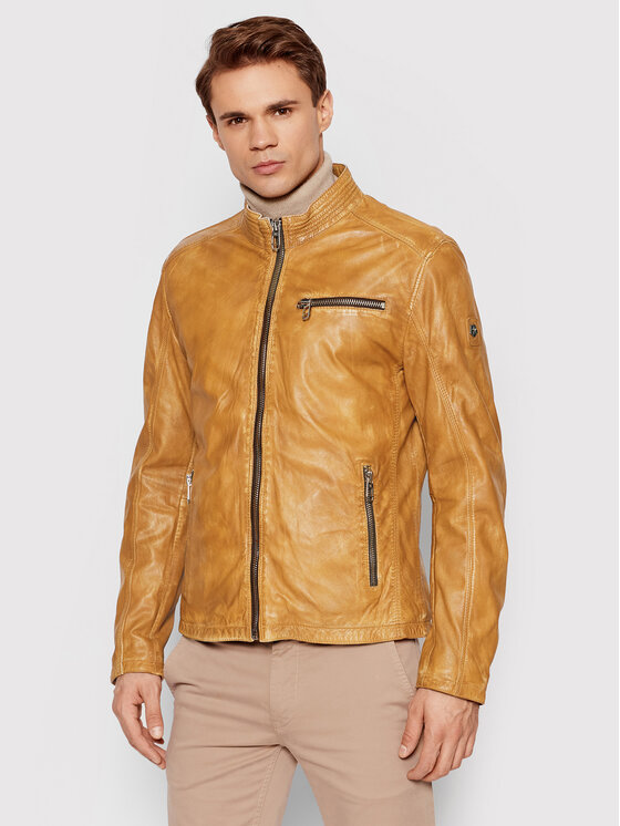 Milestone Milestone Шкіряна куртка MS-Monza 211008 60095 Коричневий Regular Fit