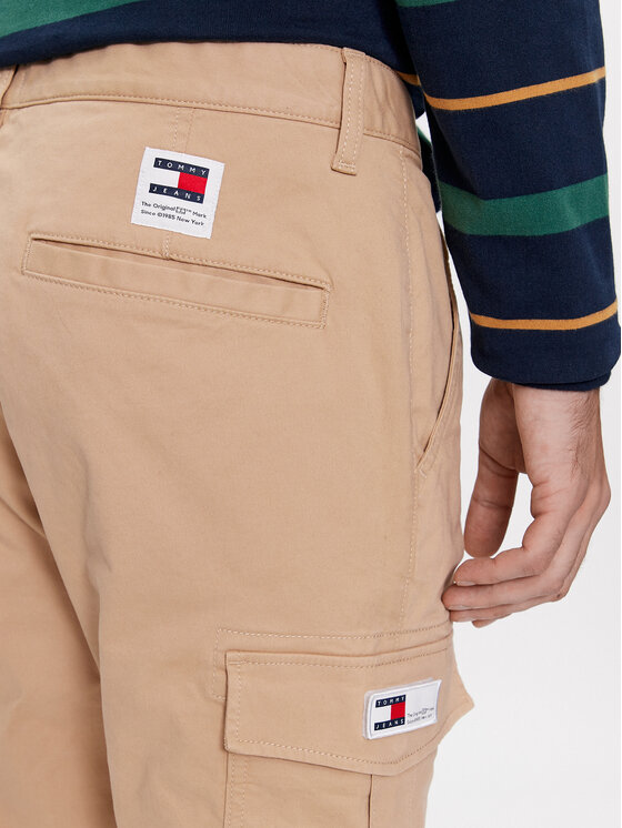 Tommy Jeans Tommy Jeans Hlače iz tkanine Austin DM0DM18341 Bež Slim Fit