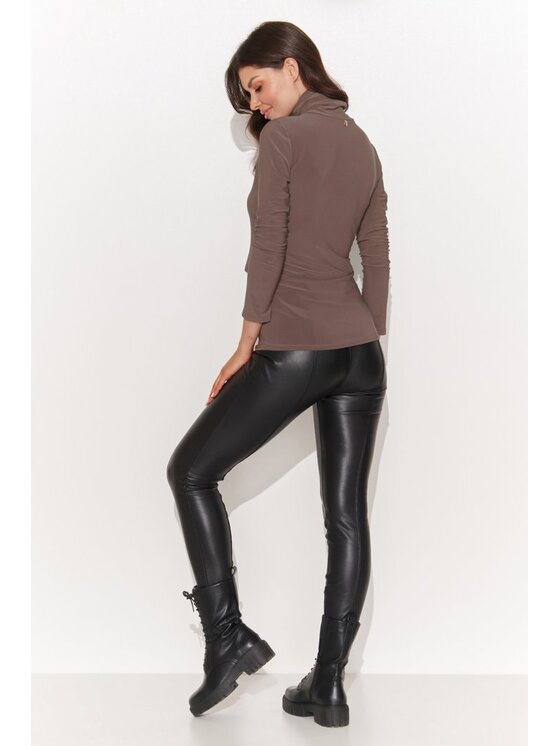 Numinou Numinou Bluzka NU460 Brązowy Classic Fit
