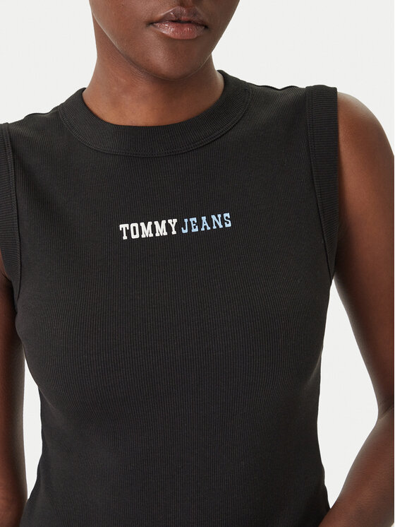 Tommy Jeans Tommy Jeans Felső DW0DW22577 Fekete Slim Fit
