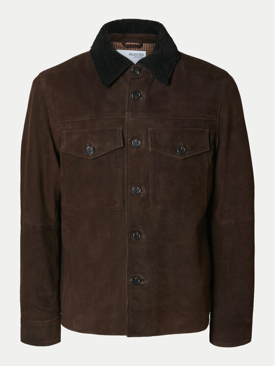 Selected Homme Selected Homme Usnjena jakna 16094769 Rjava Regular Fit