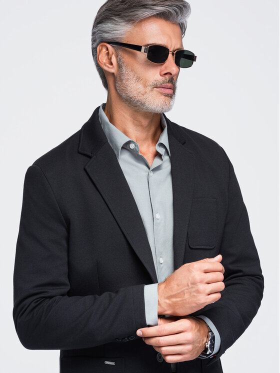 Ombre Ombre Marynarka M165 Czarny Slim Fit