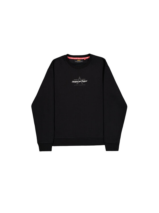 Alpha Industries Alpha Industries Bluza Foam Mid Logo Sweatshirt Czarny Regular Fit