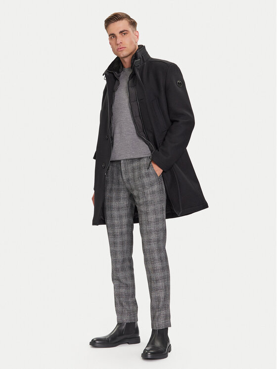 JOOP! JOOP! Vlněný kabát 17 JC-36Mikos 30048430 Černá Regular Fit