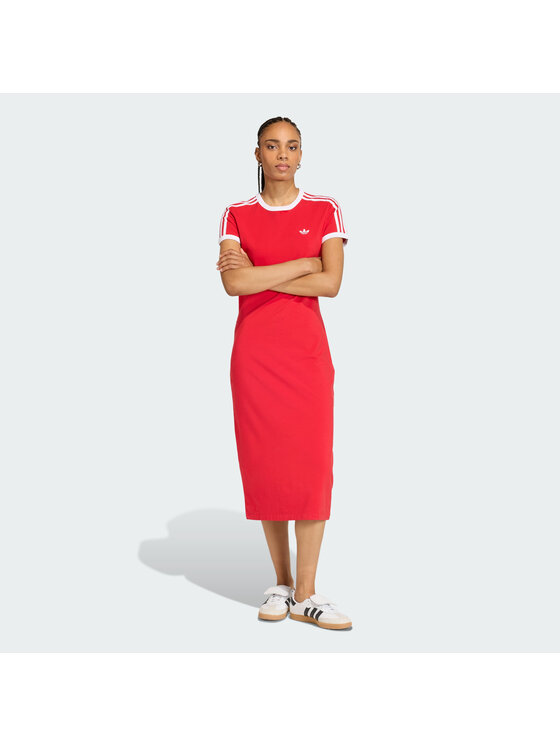 adidas adidas Sukienka codzienna 3 STRIPES DRESS (SLIM) Czerwony Slim Fit
