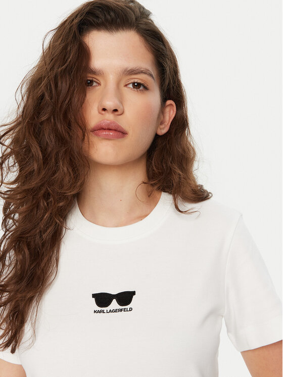KARL LAGERFELD KARL LAGERFELD T-krekls A1W17021 Balts Regular Fit