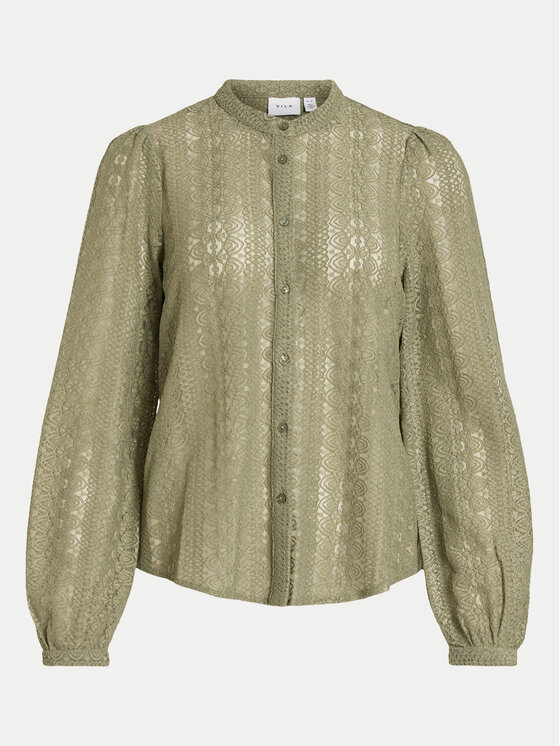 Vila Vila Košile Chikka 14082977 Zelená Regular Fit