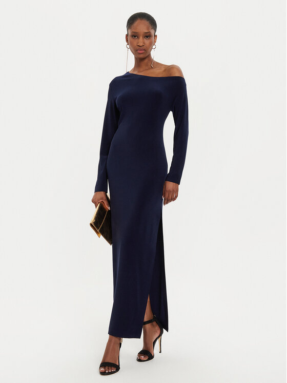NORMA KAMALI NORMA KAMALI Sukienka koktajlowa KK2243PLE35951 Granatowy Slim Fit