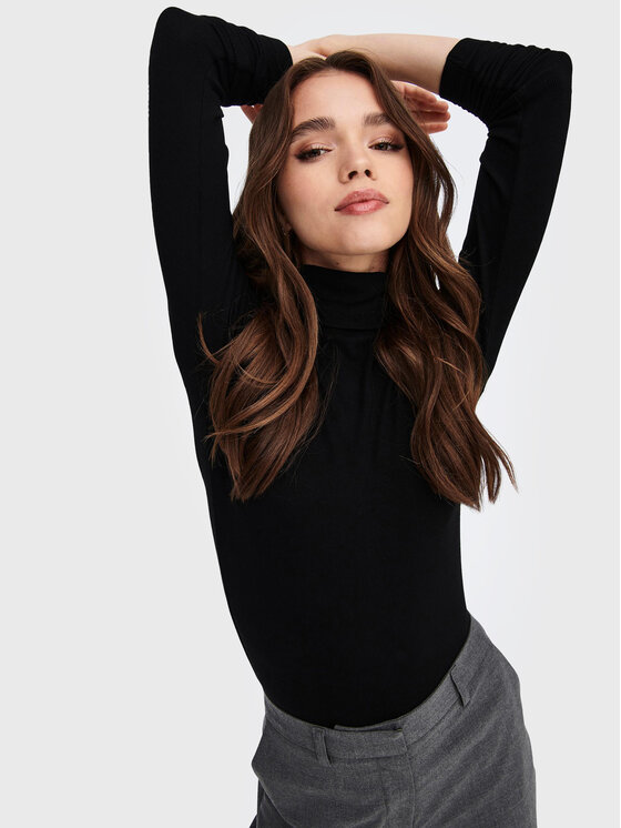 ONLY ONLY Поло Sille 15256046 Черен Slim Fit