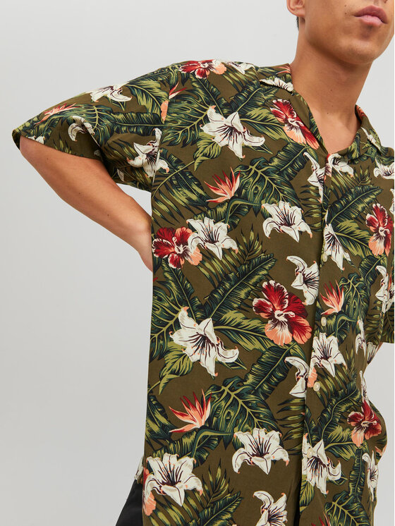 Camicia 12222898 Verde Relaxed Fit