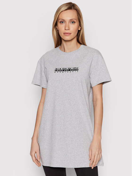 Napapijri Tricou S-Box W Long 3 NP0A4GDE7951 Gri Relaxed Fit