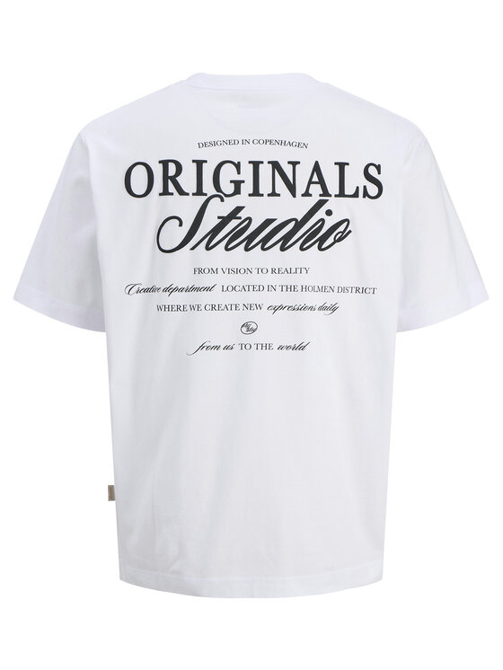 Jack & Jones Jack & Jones Tričko Norrebro Typo 12282898 Biela Regular Fit
