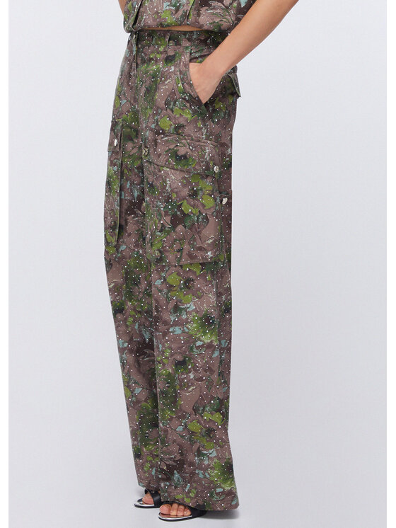 Liu Jo Liu Jo Spodnie materiałowe WA6125T433AP9360 Zielony Loose Fit
