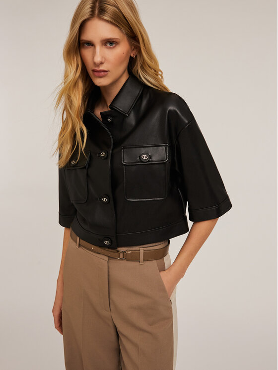 Motivi Motivi Giacca in similpelle R306W000122N033 Nero Regular Fit