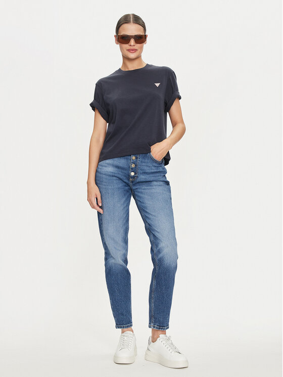 Guess Jeans Guess Jeans T-Shirt W4YI05 K8HM0 Tmavomodrá Regular Fit
