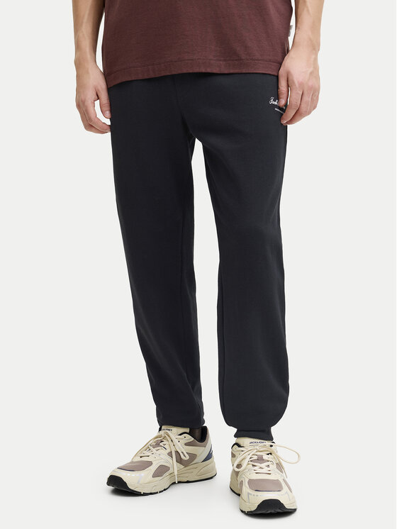 Jack & Jones Jack & Jones Teplákové nohavice Gordon 12288641 Čierna Regular Fit