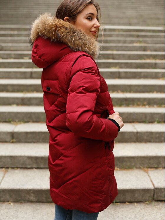 Perso Perso Kurtka damska BLH919057FX Czerwony Regular Fit