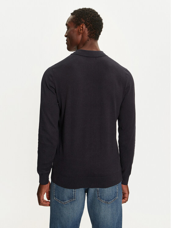 Brave Soul Brave Soul Sweter MK-273PLACKETC Granatowy Regular Fit