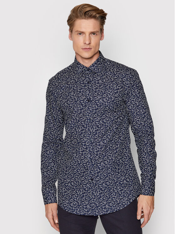 Camicia H-Hank-Kent-214 50459605 Blu scuro Slim