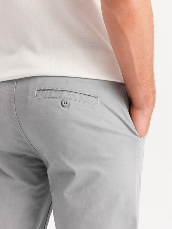 Ombre Ombre Chino kalhoty OM-PACP-0118 Šedá Regular Fit