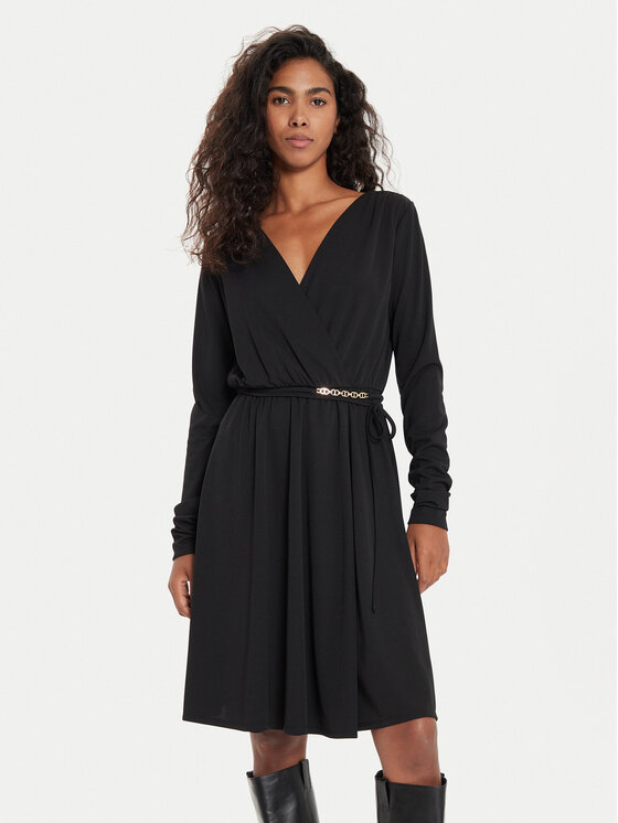 TWINSET TWINSET Φόρεμα κοκτέιλ 241TE2054 Μαύρο Regular Fit