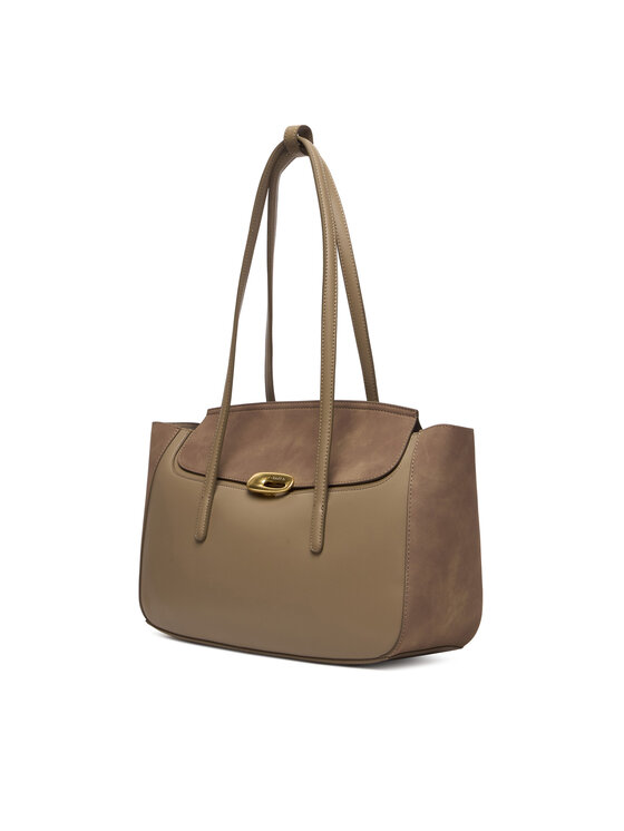 Calvin Klein Calvin Klein Handtasche Hardware Brushed Flap Tote Bag LV04F3336G Beige