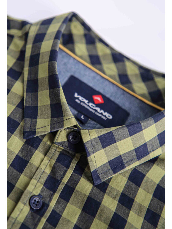 Volcano Volcano Koszula M09016-W24 Zielony Regular Fit