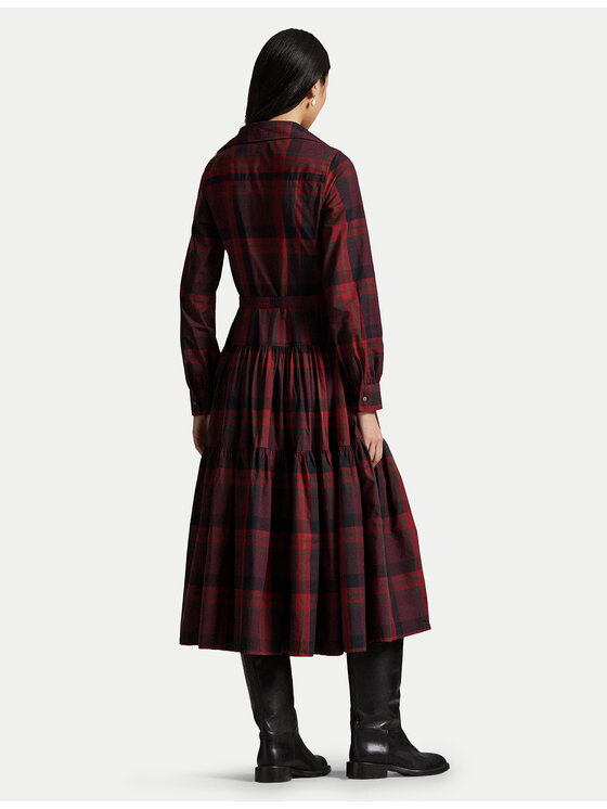 Polo Ralph Lauren Polo Ralph Lauren Srajčna obleka 211A13260001 Bordo rdeča Regular Fit