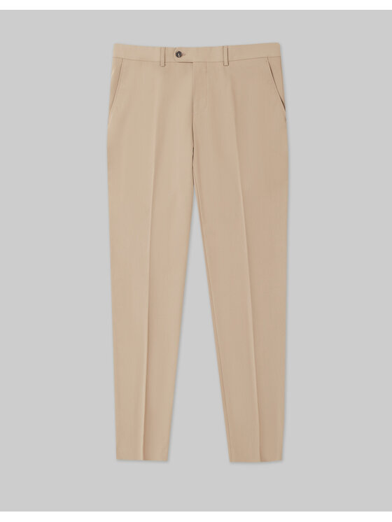 Borgio Borgio Spodnie garniturowe bronte Beżowy Super Slim Fit