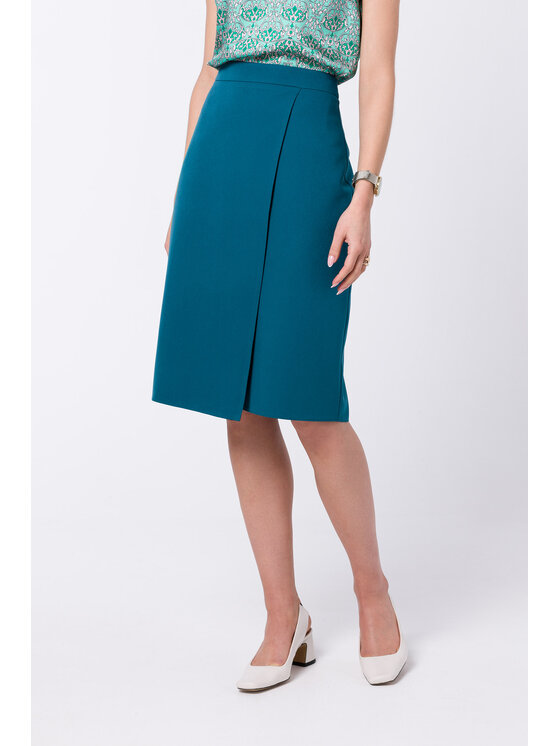 Stylove Stylove Midi sukňa S343 Modrá Regular Fit