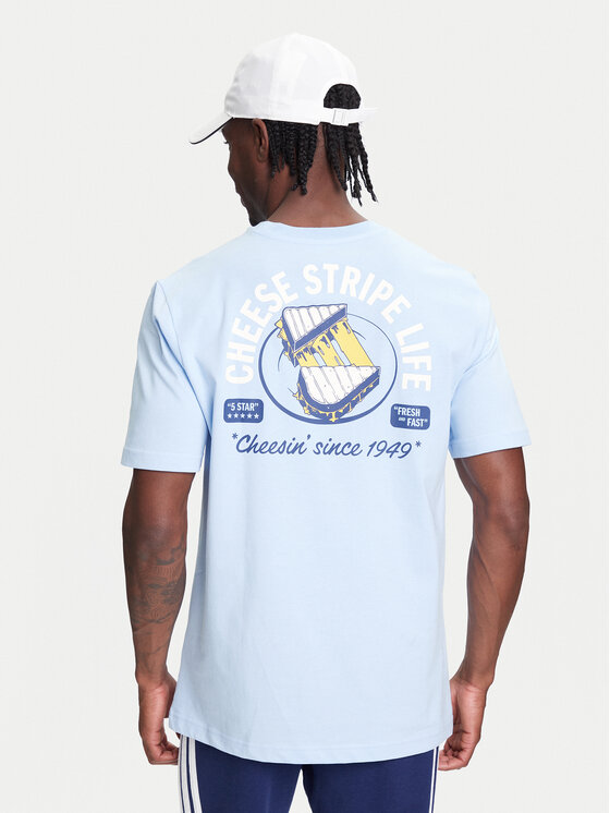 adidas adidas T-Shirt Food Grilled Cheese Graphic JM6460 Błękitny Regular Fit