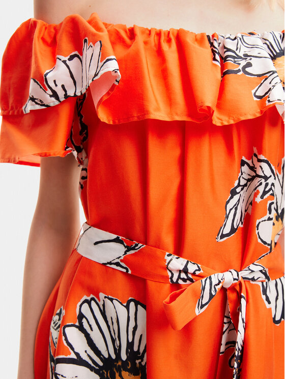 Desigual Desigual Suvekleit Georgeo 24SWVW02 Oranž Regular Fit