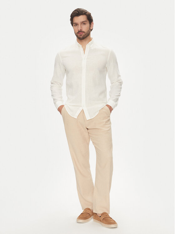 Lindbergh Lindbergh Πουκάμισο 30-203344B Λευκό Relaxed Fit
