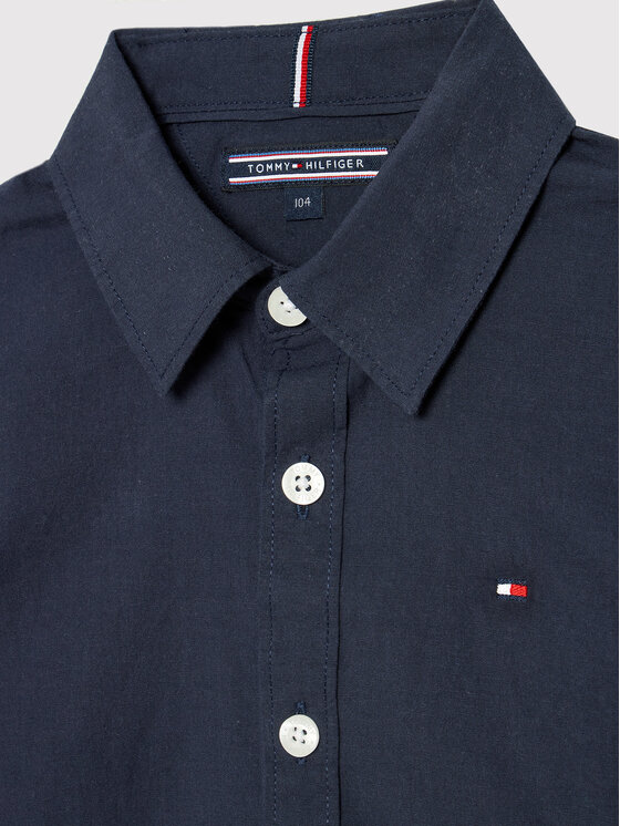 Tommy Hilfiger Tommy Hilfiger Košeľa Solid Poplin KB0KB06965 M Tmavomodrá Slim Fit