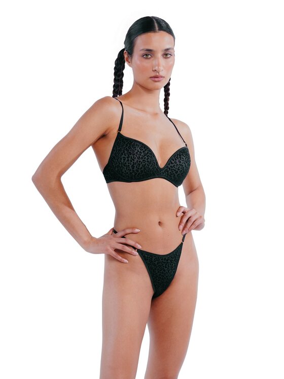 Perilla Perilla Biustonosz push-up Wild Panther Monocup Push up Czarny