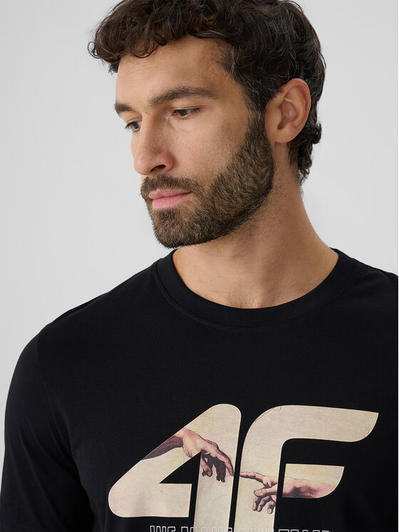 4F 4F T-Shirt STUDIO 4F Czarny Regular Fit