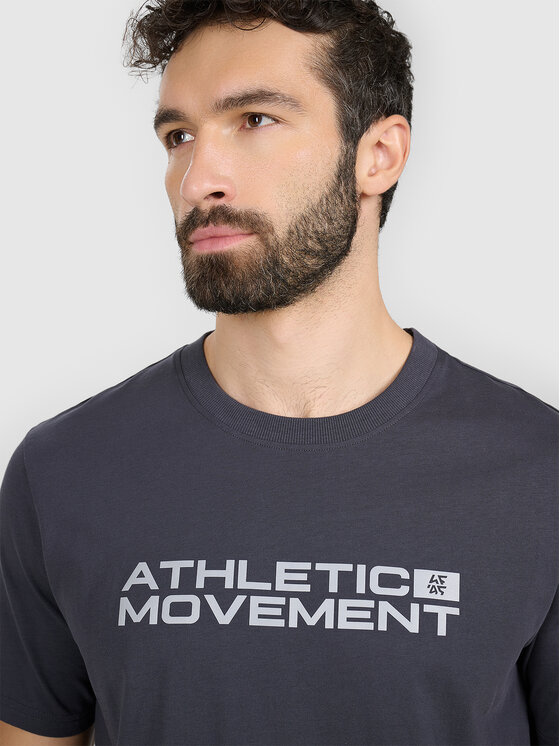 4F 4F T-Shirt BRIGHT TRACK Szary ciemny Regular Fit