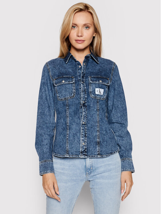 Calvin Klein Jeans camicia di jeans J20J216145 Blu Slim Fit • Modivo.it