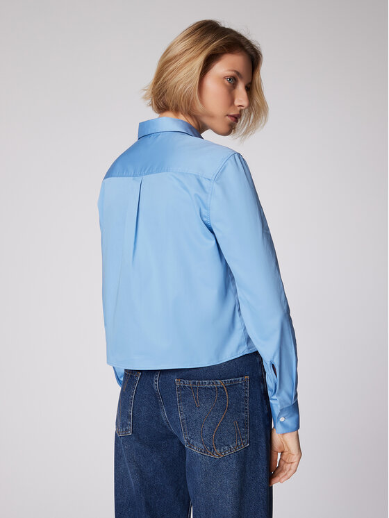 Simple Simple Marškiniai KOD506-02 Mėlyna Relaxed Fit