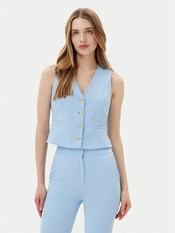 Maryley Maryley Vestă elegantă 25EB128/43MA Albastru celest Regular Fit