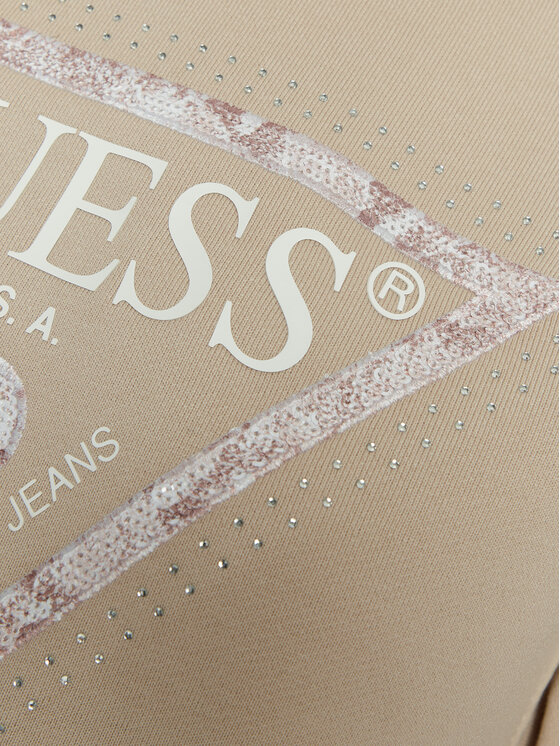 Guess Guess Bluză W5RQ09 K8802 Bej Regular Fit