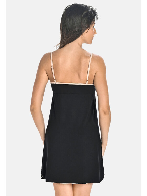 Teyli Teyli Koszula nocna 471 Czarny Regular Fit