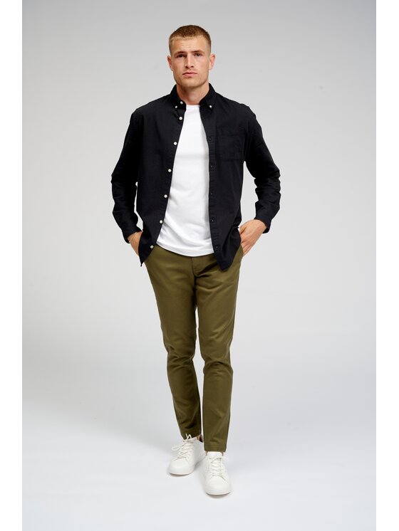 TeeShoppen TeeShoppen Chinosy 'Perform Collection' Zielony Slim Fit