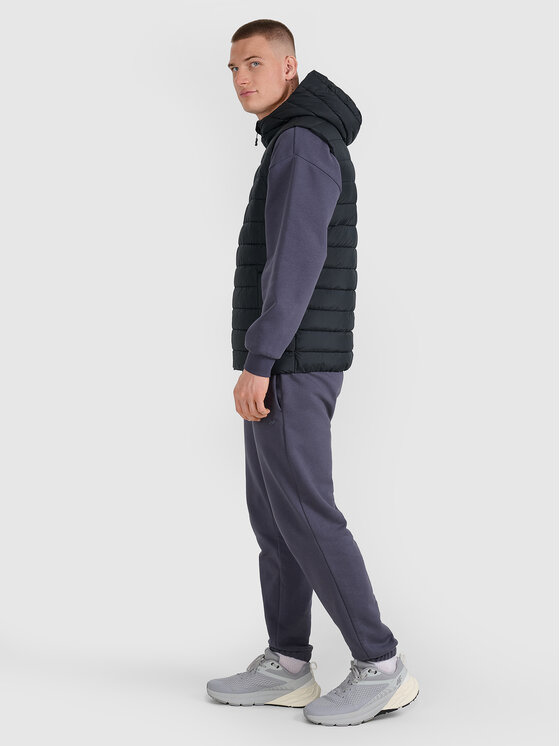4F 4F Kamizelka MIDSHOP TEXTILE Czarny Regular Fit