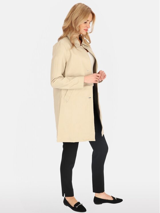 Perso Perso Płaszcz przejściowy BLE252369F Beżowy Regular Fit