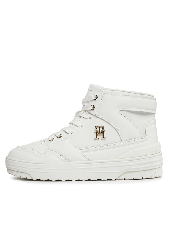 Tommy Hilfiger Tommy Hilfiger Laisvalaikio batai Th Basket Hi FW0FW07757 Écru